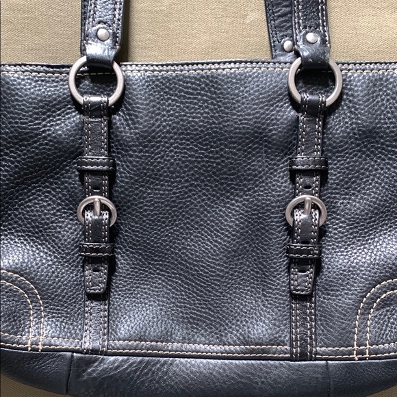 Coach Black Leather Shoulder Bag with Silver Hardware - Picture 5 of 12